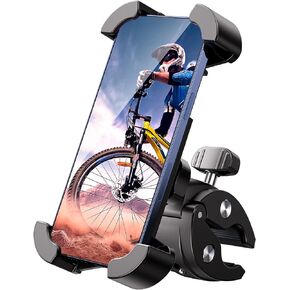 Universal Bike Phone Mount,Motorcycle Phone Holder-Sturdy and Secure,One-Hand Operation,360°Rotation,Security Lock,Compatible for All iPhone Series and Other 4.7"- 6.8" Cellphone.