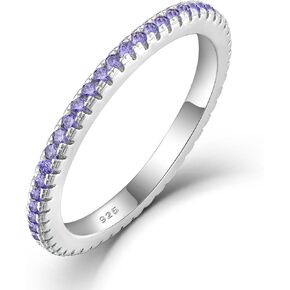 STARCHENIE Stackable Ring for Women Solid 925 Sterling Silver Eternity Band Rings Size 5-10