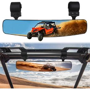 UTV Rearview Mirror, HKOO 16.5" Wide Rear View Race Mirror Convex HD Mirror with 1.75"-2" Clamps Compatible for Polaris RZR 800 900 1000 Turbo PRO XP, Honda Pioneer 1000, Arctic Cat Wildcat(2021+)