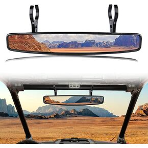 Frokom UTV Side Mirrors And 15" Center View Mirror with 1.75" to 2" Roll Bar Cage Compatible with Polaris RZR Can-Am Maverick Commander Maverick X3 Viking Rhino Kawasaki Teryx Honda Pioneer