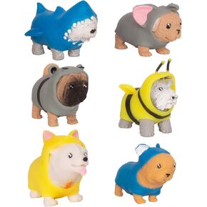 Tigerdoe Dog Squishy Toys for Kids – 6 Pack - Stress Relief Toy for Kids – Squishy Fidget Toys – Squishy Sand Toys - Mini Dog Figurine Toy Set - Children’s Soft Sensory Toy – Squishy Anxiety Toys