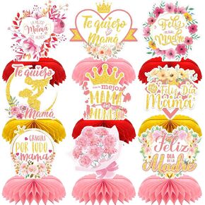Feliz Dia de las Madres Decorations Feliz Dia de la Madre Centerpiece for Dia de las Madres Table Decorations, 9Pcs