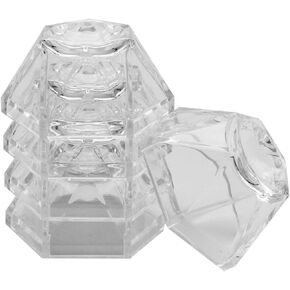 5 Pieces Acrylic Hexagon Display Stand Holder for Softball Golf Tennis Ball Baseball Marbles Egg Sphere Puzzle Balls (L)