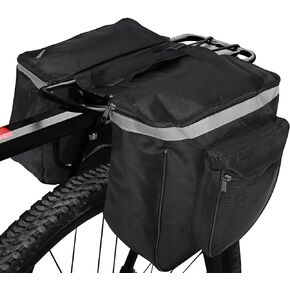 Bike Rear Carrier Bag, Bicycle Saddle Bag, 600D Waterproof 25L Double Side Bike Rack Bag for Bike Rear Rack for Mountain and Road Bike