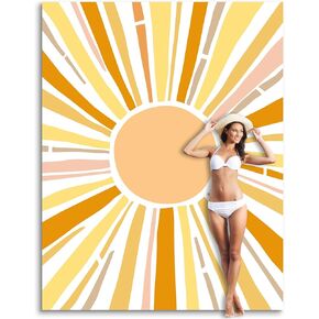 بطانية شاطئ ناعمة مضاءة بنور الشمس مقاس 106 بوصة × 81 بوصة مقاومة للرمل، حصيرة شاطئ خالية من الرمال مع جيب زاوية وحقيبة شبكية لحفلات الشاطئ والسفر والتخييم ومهرجان الموسيقى في الهواء الطلق، موجة أومبير أزرق وأبيض in Kuwait