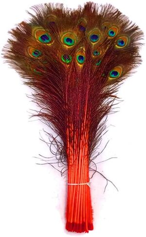 10 Pieces Real Dyed Peacock Eye Feathers 30-35" for Crafts, Wedding, Halloween (Turquoise) in Kuwait
