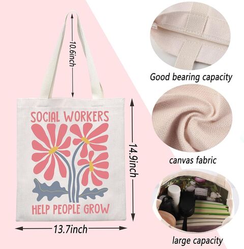 ENSIANTH Social Worker Appreciation Gift MSW Team Tote Bag Volunteer Gift Social Work Month Gift BSW Graduation Gift in Saudi Arabia