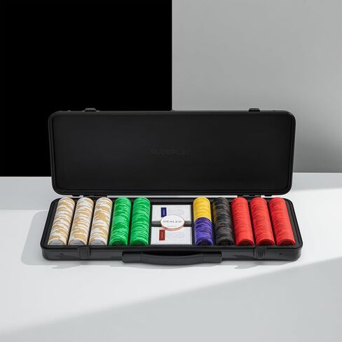 SLOWPLAY Godel Poker Chip Case | High-end Carrying Case, Full Protection for Poker Chips, German Polycarbonate Shell, Super Portable & Sturdy (500pcs Chips Capacity, For 39/40mm Chips) in Saudi Arabia