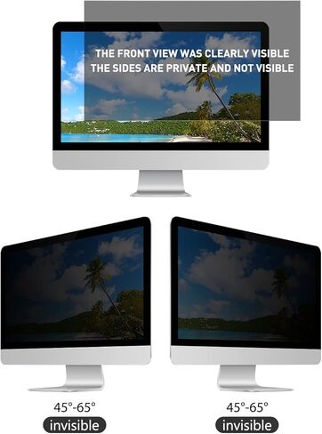 مرشح شاشة خصوصية للكمبيوتر مقاس 16 بوصة لشاشة سطح المكتب المربعة بنسبة عرض إلى ارتفاع 16:9 - مضاد للوهج - يحجب 96% من الأشعة فوق البنفسجية - مضاد للخدش in Kuwait