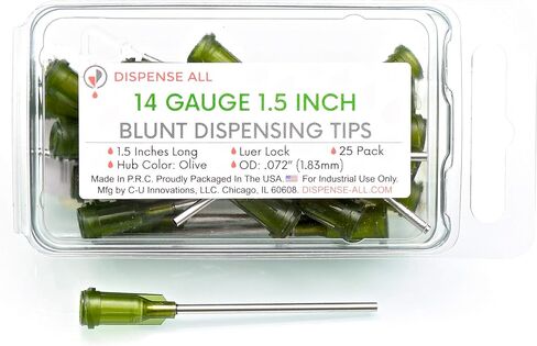 14 Gauge 1.5 Inch Blunt Tipped Dispensing Needles, Luer Lock, 10 Count in Saudi Arabia