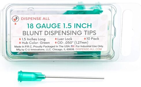 14 Gauge 1.5 Inch Blunt Tipped Dispensing Needles, Luer Lock, 10 Count in Saudi Arabia
