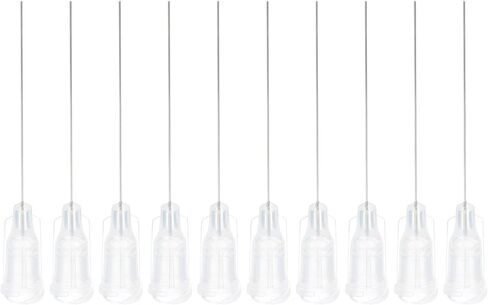 PATIKIL 21Ga x 1.5 Inch Dispensing Needle Tips, 100Pcs Stainless Steel and Plastic Glue Needle Tube Blunt Tips with Luer Lock for Glue Oil Applicator, Purple in Kuwait