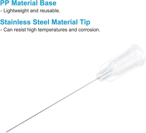 PATIKIL 21Ga x 1.5 Inch Dispensing Needle Tips, 100Pcs Stainless Steel and Plastic Glue Needle Tube Blunt Tips with Luer Lock for Glue Oil Applicator, Purple in Kuwait