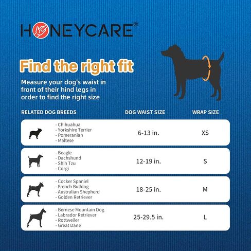 Honeycare Disposable Male Wraps for Senior Dogs, Medium Size, 40 Count, Super Absorbent, Breathable, Wetness Indicator, Super Deodorization, Cute Suit Suspenders Design in Saudi Arabia