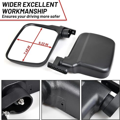 SAUTVS Adjustable Side Mirrors for Honda Pioneer 1000 16-24, High-definition Clear Wider Folding Exterior Side Rearview Mirror for Honda Pioneer 1000 2016-2024 Accessories, 2PC, Replace# 0SV05-HL4-202 in Saudi Arabia