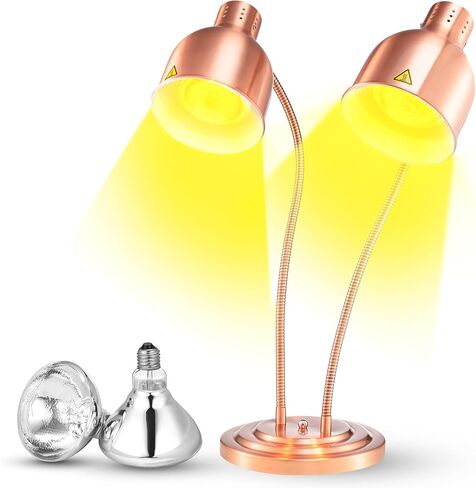 2 Pcs Food Heat Lamp Food Heat Preservation Lamp Commercial Food Warmer Light Portable Catering Heat Lamp for Restaurant Kitchen Food Heating Home Use Service Buffet, Dual Head, 250W Bulb in Saudi Arabia