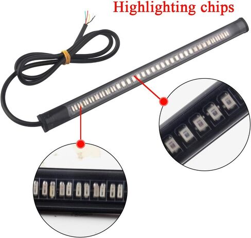 Sidaqi 40W 40-LED أضواء خلفية للدراجات النارية DC12V مع دعامة لوحة الترخيص، الفرامل المدمجة / DRL / إشارات الانعطاف استبدال أضواء الذيل لهارلي هوندا ياماها سوزوكي كاواساكي (مدخن) in Kuwait