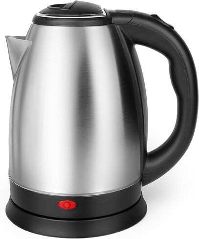 Stainless Steel Electric Tea Kettle, Electric Kettles for Boiling Water, 1.7L Electric Kettle, Cordless Water Boiler with 360 Degree Rotational Base, Automatic Shut Off, 1000W, Silver (Black) in Kuwait