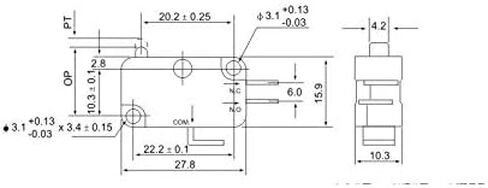 TWTADE / 10 قطع عالمية لباب الميكروويف وفريزر مايكرو الحد من سلسلة التبديل AC/DC 125V 250V V-15-1C25 Snap Action لـ Arduino in Saudi Arabia