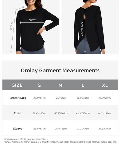 تي شيرتات Orolay للسيدات بأكمام طويلة وخفيفة الوزن وفضفاضة مناسبة لليوجا وحماية من الأشعة فوق البنفسجية في الهواء الطلق والمشي لمسافات طويلة في صالة الألعاب الرياضية in Kuwait