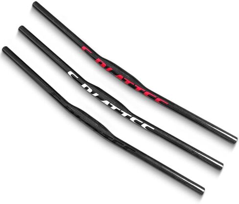 Carbon Handlebars Mountain Bike Handlebars, Flat Bars 31.8mm 3K Glossy 680mm 720mm 760mm MTB Handlebars for Mountain Bikes Road Bike (White logo, 680MM) in Saudi Arabia