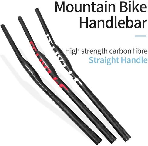 Carbon Handlebars Mountain Bike Handlebars, Flat Bars 31.8mm 3K Glossy 680mm 720mm 760mm MTB Handlebars for Mountain Bikes Road Bike (White logo, 680MM) in Saudi Arabia