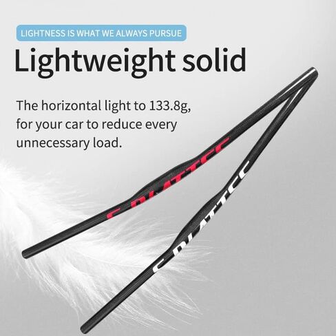 Carbon Handlebars Mountain Bike Handlebars, Flat Bars 31.8mm 3K Glossy 680mm 720mm 760mm MTB Handlebars for Mountain Bikes Road Bike (White logo, 680MM) in Saudi Arabia