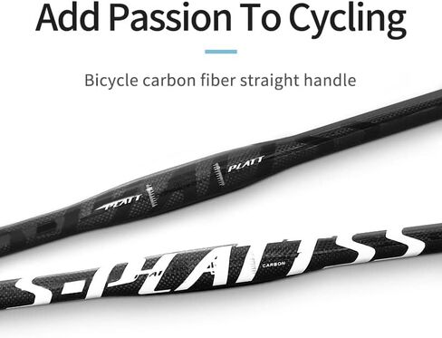Carbon Handlebars Mountain Bike Handlebars, Flat Bars 31.8mm 3K Glossy 680mm 720mm 760mm MTB Handlebars for Mountain Bikes Road Bike (White logo, 680MM) in Saudi Arabia