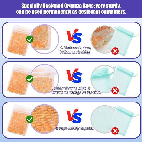 Gun Safe Dehumidifier Moisture Absorbers: Car Dehumidifier, Closet Rechargeable Dehumidifier For Gun Safe RV, Silica Gel Indicating Desiccant Food Grade Canister（1x200g) Refill Packs(3x200g) Bags in Saudi Arabia