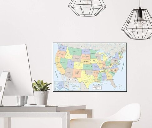 خريطة الولايات المتحدة الأمريكية الجافة القابلة للتقشير واللصق، خريطة حائط أمريكية، 30.48 سم × 45.72 سم، من The Peel People in Kuwait