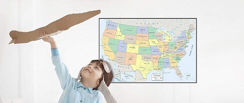 خريطة الولايات المتحدة الأمريكية الجافة القابلة للتقشير واللصق، خريطة حائط أمريكية، 30.48 سم × 45.72 سم، من The Peel People in Kuwait