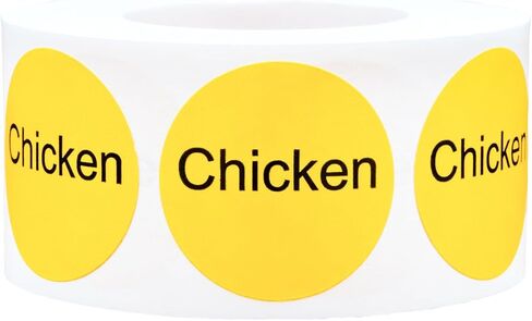 Yellow with Black Carne Asada Circle Dot Adhesive Stickers, 1 Inch Round Labels, 500 Total Stickers in Saudi Arabia