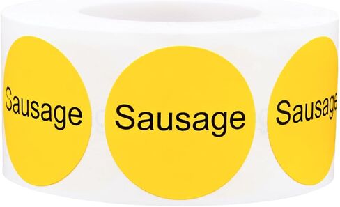 Yellow with Black Carne Asada Circle Dot Adhesive Stickers, 1 Inch Round Labels, 500 Total Stickers in Saudi Arabia