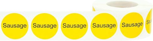 Yellow with Black Carne Asada Circle Dot Adhesive Stickers, 1 Inch Round Labels, 500 Total Stickers in Saudi Arabia