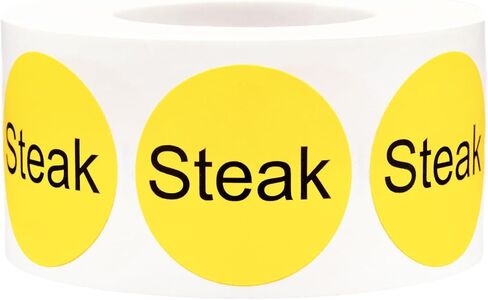 Yellow with Black Carne Asada Circle Dot Adhesive Stickers, 1 Inch Round Labels, 500 Total Stickers in Saudi Arabia