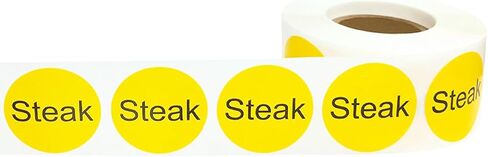 Yellow with Black Carne Asada Circle Dot Adhesive Stickers, 1 Inch Round Labels, 500 Total Stickers in Saudi Arabia