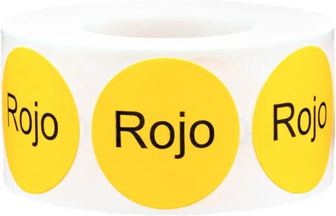 Yellow with Black Carne Asada Circle Dot Adhesive Stickers, 1 Inch Round Labels, 500 Total Stickers in Saudi Arabia