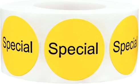 Yellow with Black Carne Asada Circle Dot Adhesive Stickers, 1 Inch Round Labels, 500 Total Stickers in Saudi Arabia