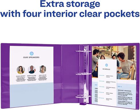 Avery Heavy-Duty View 3 Ring Binder, 4 Inch One Touch EZD Rings, 4.5 Inch Spine, 1 Purple Binder (79813) in Saudi Arabia