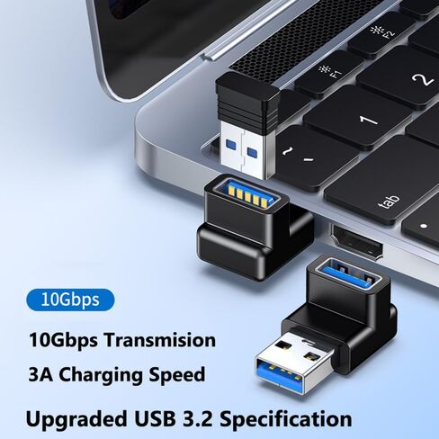 4 حزمة 10 جيجابت في الثانية USB 3.1 ذكر إلى أنثى محول الزاوية اليمنى لأعلى ولأسفل زاوية 90 درجة USB 3.0 موصل يدعم 3A شحن سريع للكمبيوتر، الكمبيوتر الشخصي، سطح المكتب، الكمبيوتر المحمول، محور USB، شاحن USB in Kuwait