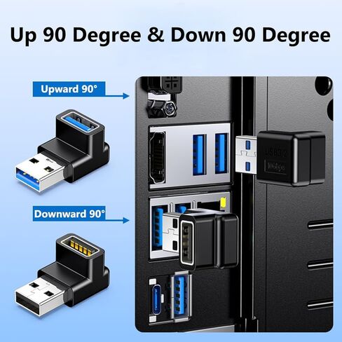 4 حزمة 10 جيجابت في الثانية USB 3.1 ذكر إلى أنثى محول الزاوية اليمنى لأعلى ولأسفل زاوية 90 درجة USB 3.0 موصل يدعم 3A شحن سريع للكمبيوتر، الكمبيوتر الشخصي، سطح المكتب، الكمبيوتر المحمول، محور USB، شاحن USB in Kuwait