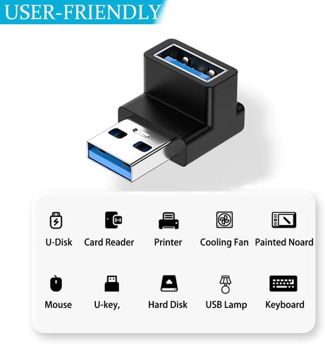 4 حزمة 10 جيجابت في الثانية USB 3.1 ذكر إلى أنثى محول الزاوية اليمنى لأعلى ولأسفل زاوية 90 درجة USB 3.0 موصل يدعم 3A شحن سريع للكمبيوتر، الكمبيوتر الشخصي، سطح المكتب، الكمبيوتر المحمول، محور USB، شاحن USB in Kuwait