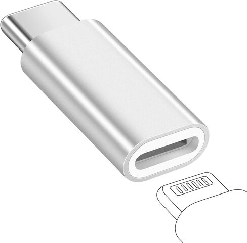 محول HianDier Lighting إلى USB C لمحول iPhone 15، محول إضاءة أنثى إلى USB C ذكر لهاتف iPhone 15 Pro Max Plus وiPad Air وSamsung، يدعم نقل البيانات والشحن، وليس للصوت/OTG، فضي in Kuwait