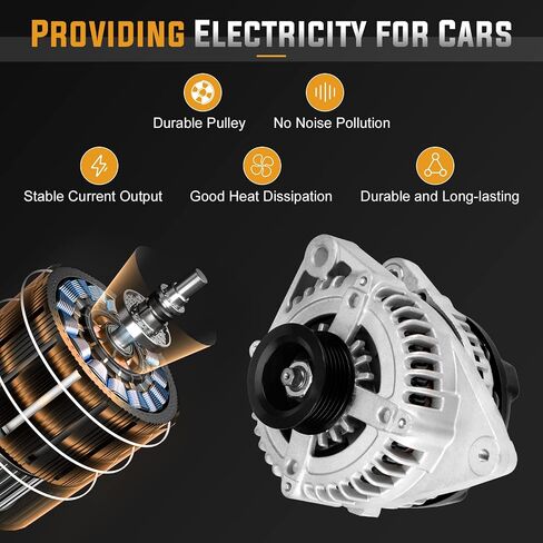 Alternator Replacement Compatible with 2012 2013 2014 2015 Toyota Camry, 2009-2012 RAV-4, 2011-2016 Scion tC Replace 27060-0V010-84, 11402, 104210-2270, 210-0722, 9664219-227 in Saudi Arabia