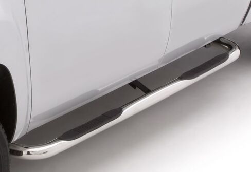 Lund 22669401 Polished Stainless Steel 3" Round Bent Nerf Bars for 1999-2016 Ford F-250/F-350/F-450 Super Duty with SuperCab in Saudi Arabia