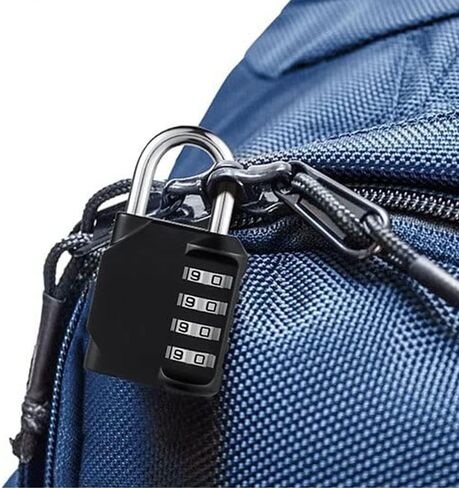Gym Padlock, 4 Digit Outdoor Waterproof Resettable Combination Padlock for School Gym Locker(1 Pack Black) in Kuwait