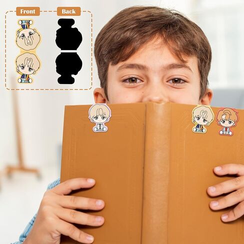 8Pcs BTS Magnetic Bookmarks Korean Kpop Bangtan Boys Group Singer Merchandise Page Markers Book Accessories Music Album Collection Merch Gifts for Army Fans Enthusiasts Reading Lovers Girls in Kuwait