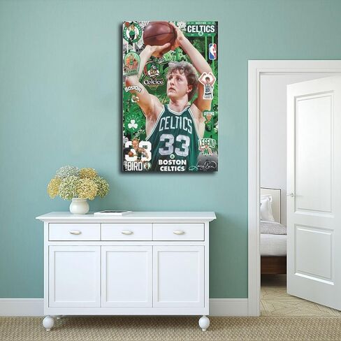 BAOGELI Larry Bird Poster Basketball Picture Canvas Poster Wall Art Decor Print Picture Paintings for Living Room Bedroom Decoration Unframe:12x18inch(30x45cm) in Saudi Arabia