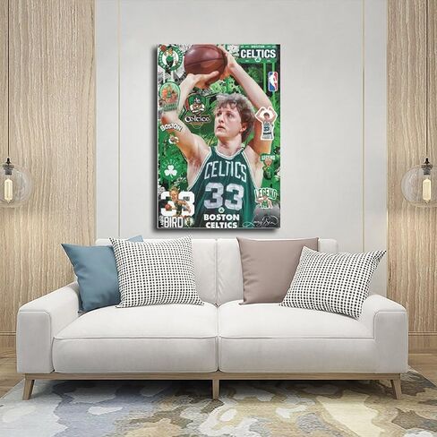 BAOGELI Larry Bird Poster Basketball Picture Canvas Poster Wall Art Decor Print Picture Paintings for Living Room Bedroom Decoration Unframe:12x18inch(30x45cm) in Saudi Arabia