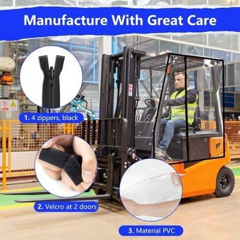 غطاء رافعة شوكية، غطاء مطر للرافعة الشوكية بسعة تصل إلى 6000 رطل، نافذة شفافة من البولي فينيل كلوريد مقاومة للرياح ومقاومة للماء، حاوية كابينة رافعة شوكية شفافة عالمية (سعة أكثر من 6000 رطل، ملاءمة عالمية) in Kuwait